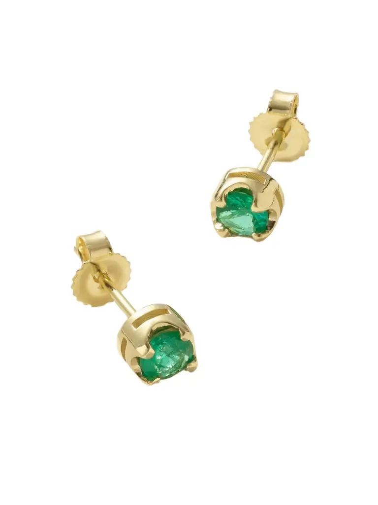 Jennifer Meyer Small Illusion 18-karat Gold Emerald Earrings