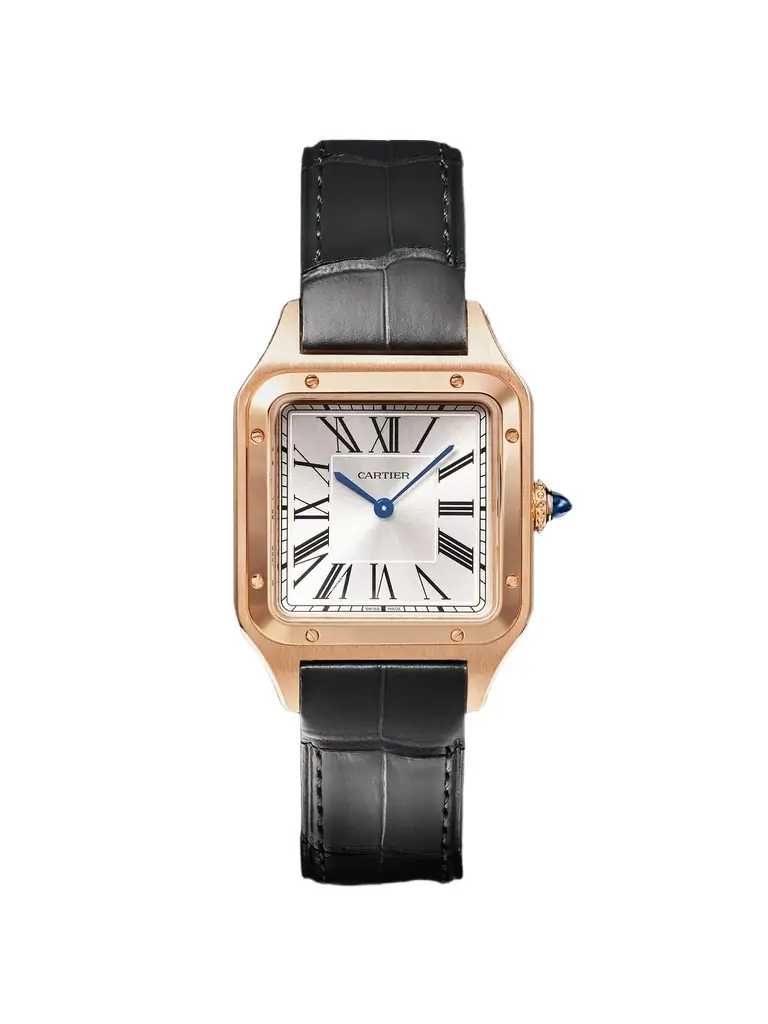 Cartier Santos-Dumont Large 43.5mm 18-Karat Rose Gold and Alligator Watch, Ref. No. CRWGSA0116 - Men