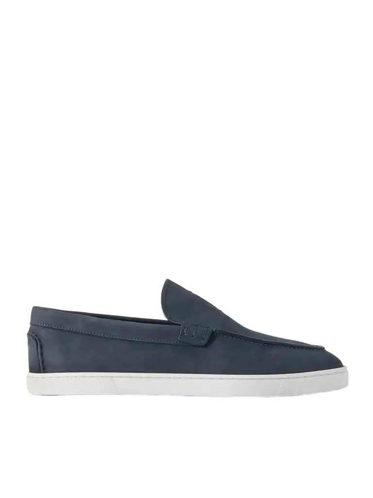 Christian Louboutin Moonboat Logo-Embossed Nubuck Loafers - Men