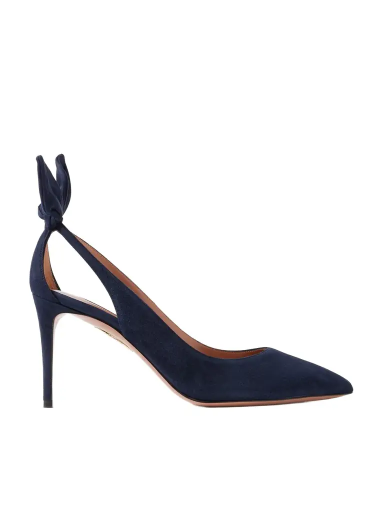 Aquazzura Bow Tie 85 Suede Pumps