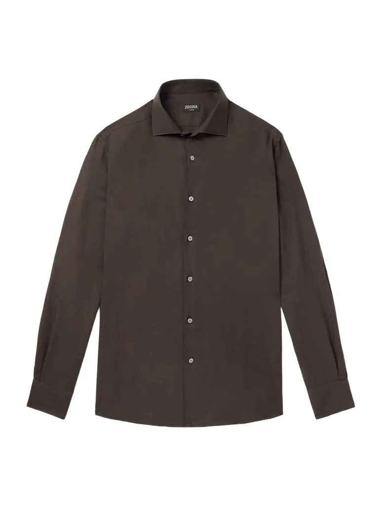 Zegna Cotton and Cashmere-Blend Shirt - Men