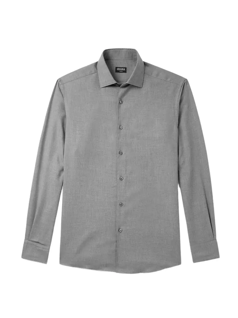 Zegna Cotton and Cashmere-Blend Twill Shirt - Men