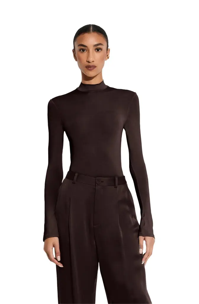 LAPOINTE Jersey Mock Neck Bodysuit