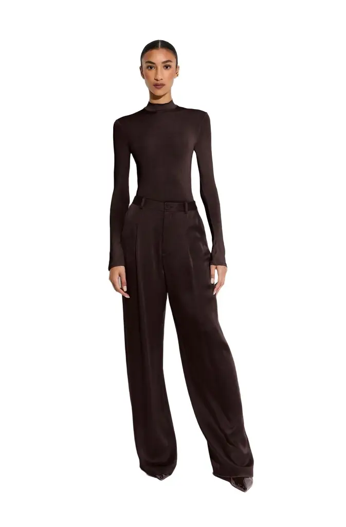 LAPOINTE Satin Relaxed Pleated Pant