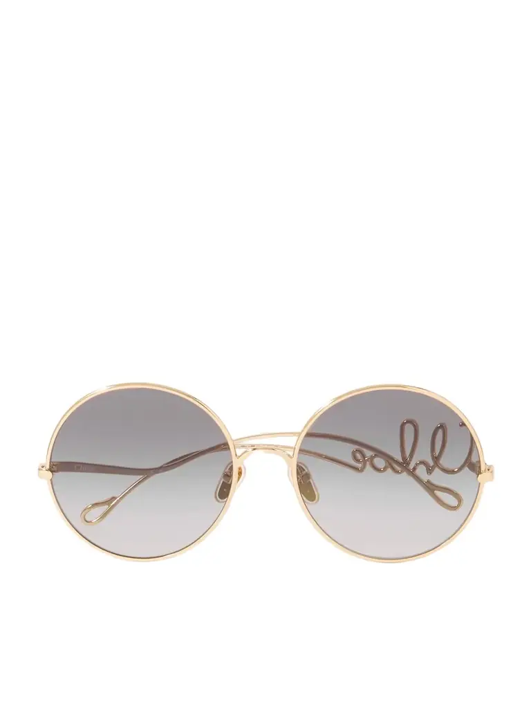 Chloé Iconic Round-frame Gold-tone Sunglasses