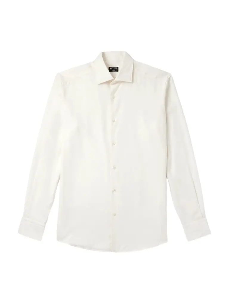Zegna Cotton and Cashmere-Blend Twill Shirt - Men