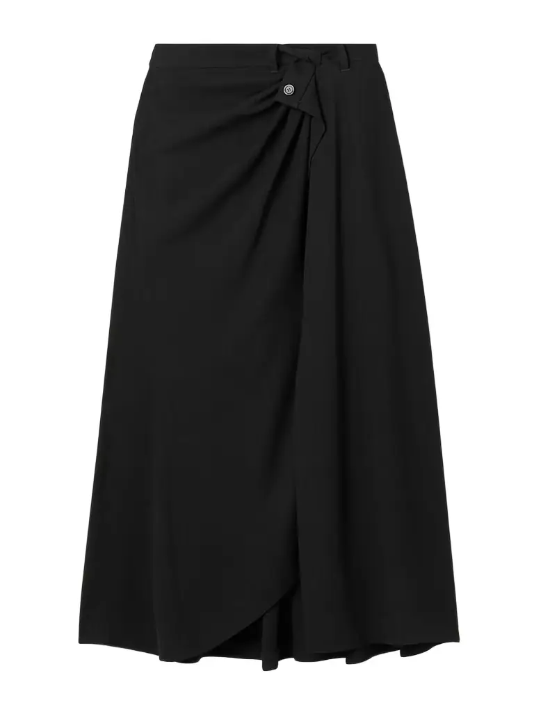 Balenciaga Draped Wrap-effect Crepe Midi Skirt