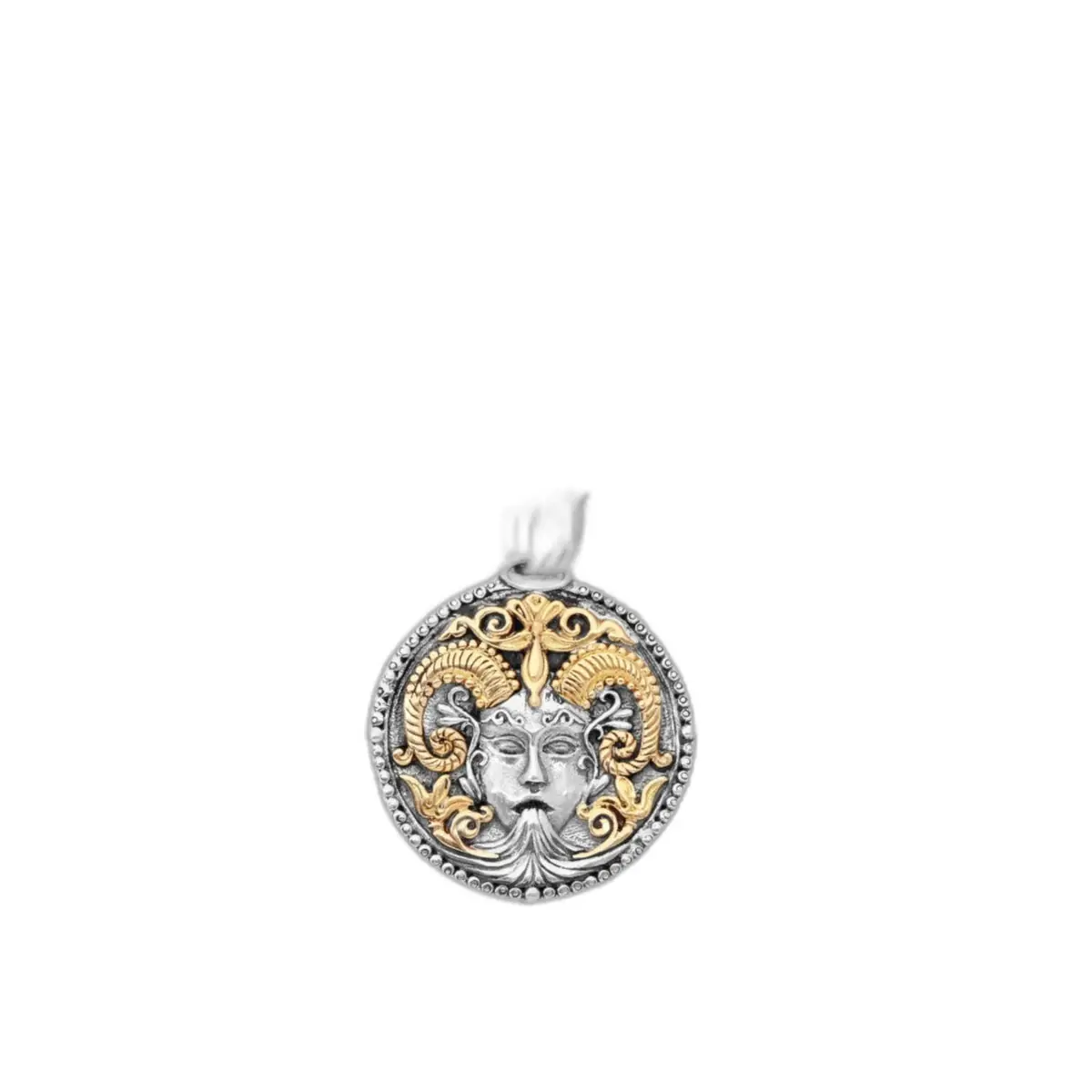 Konstantino Konstantino Zodiac Capicorn Sterling Silver & 18K Yellow Gold Carved Pendant by The Solist