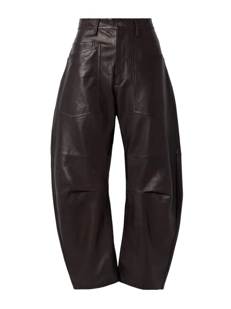 Nili Lotan Shon Leather Barrel-leg Pants