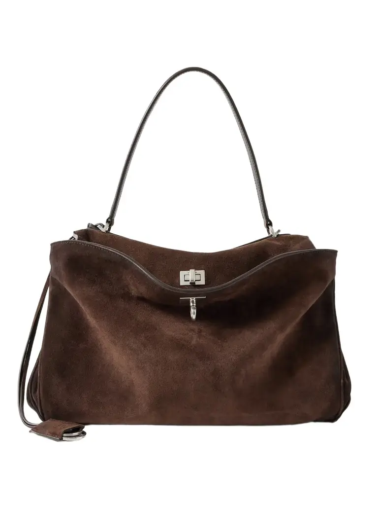 Balenciaga Rodeo Medium Suede Shoulder Bag