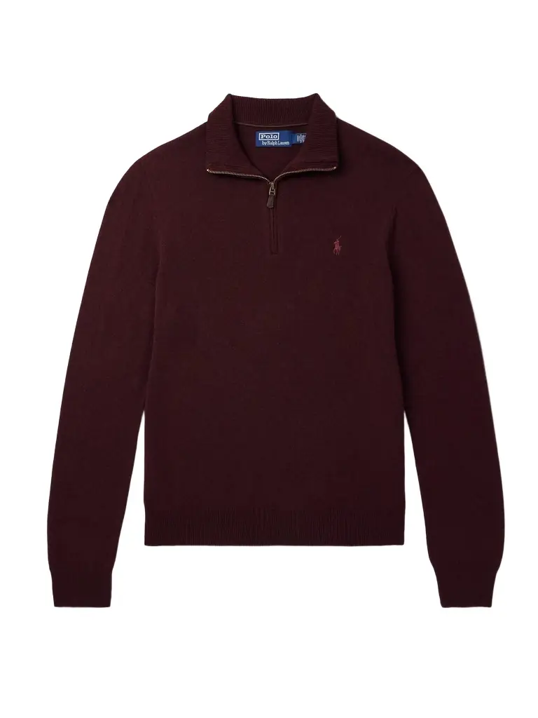 Polo Ralph Lauren Logo-Embroidered Cable-Knit Wool and Cashmer