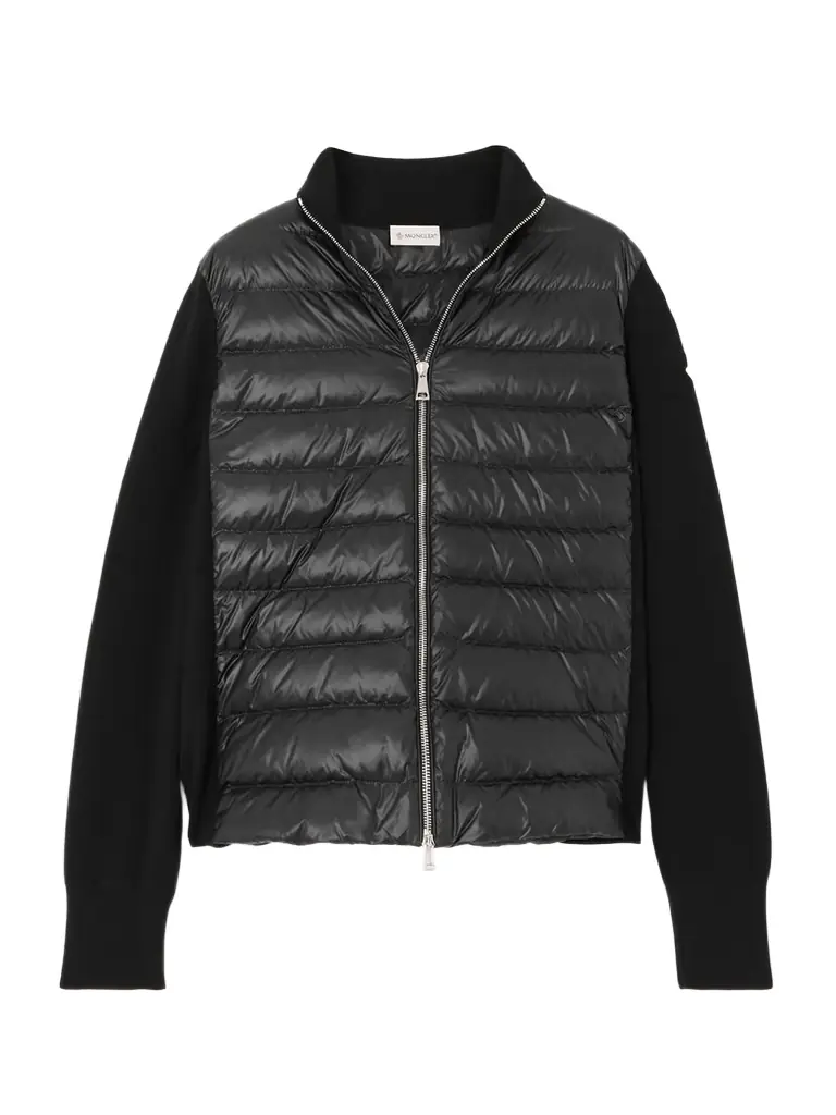 Moncler Wool And Quilted Shell Down Cardigan