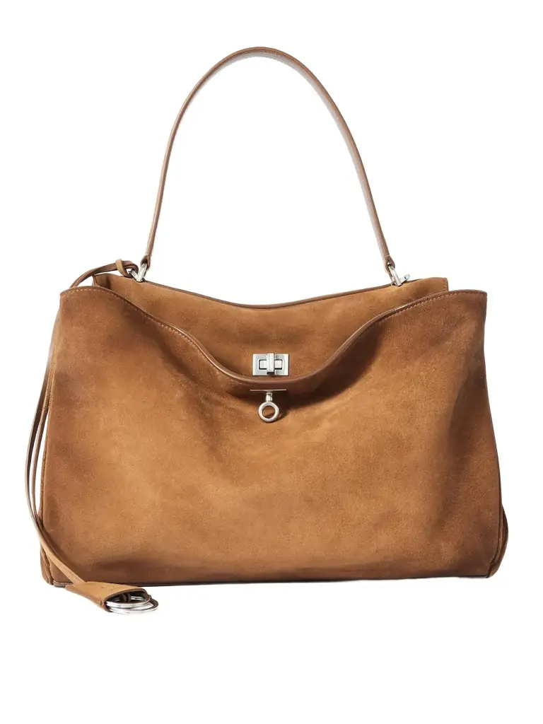 Balenciaga Rodeo Medium Suede Shoulder Bag