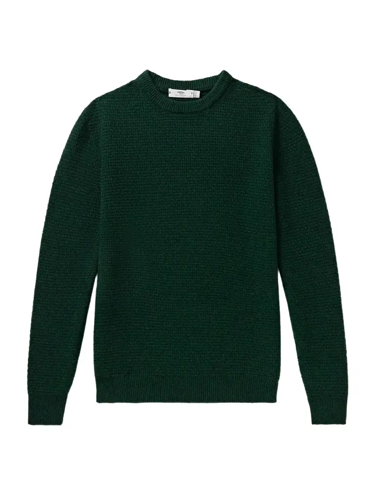 INIS MEAIN Caoladóir Basketweave Merino Wool and Cashmere-Blend Sweater - Men