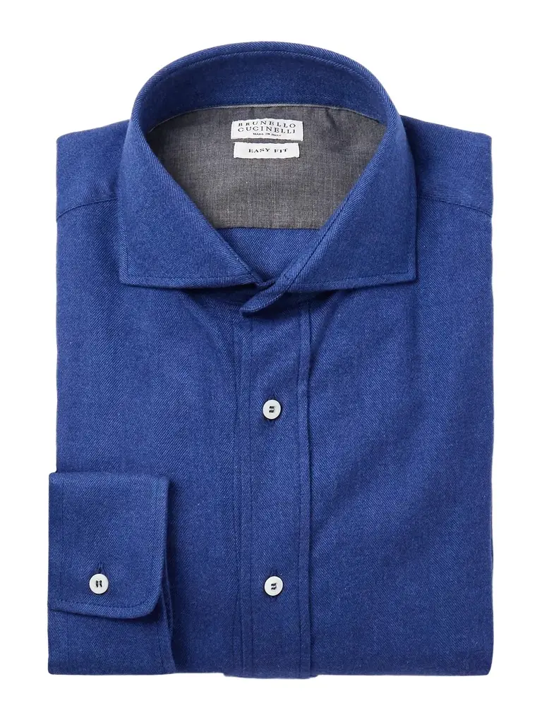 Brunello Cucinelli Herringbone Cotton and Lyocell-Blend Shirt - Men