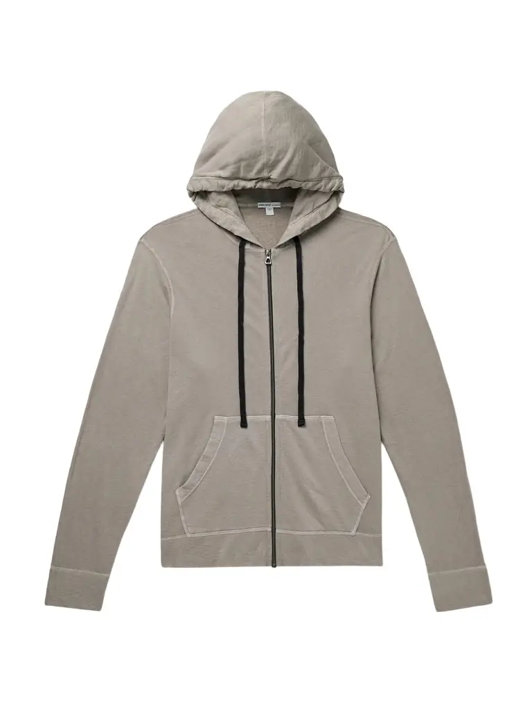 James Perse Garment-Dyed Cotton-Jersey Zip-Up Hoodie - Men