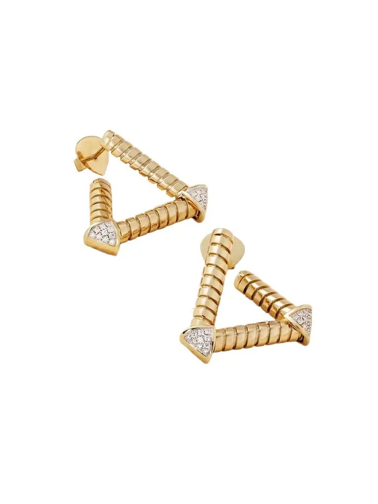 Marina B Trisolina Traliccio 18-karat Gold Diamond Earrings