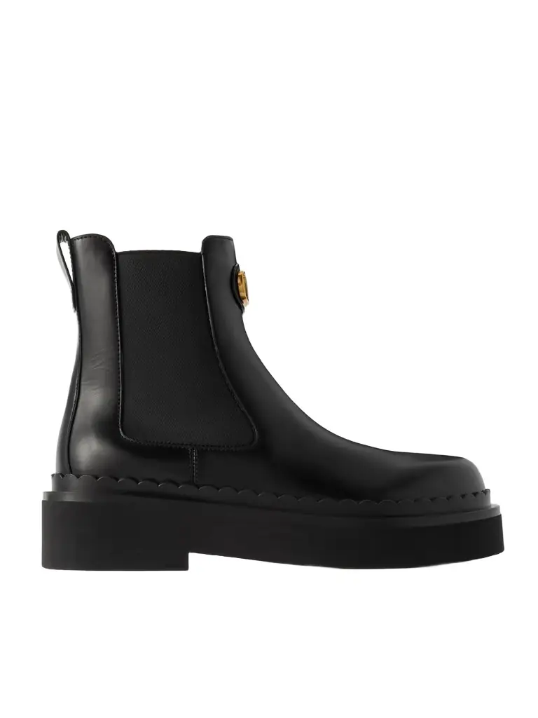 Valentino Garavani Beatle Vlogo 45 Leather Ankle Boots