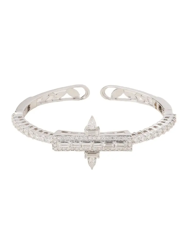 YEPREM 18-karat White Gold Diamond Bangle