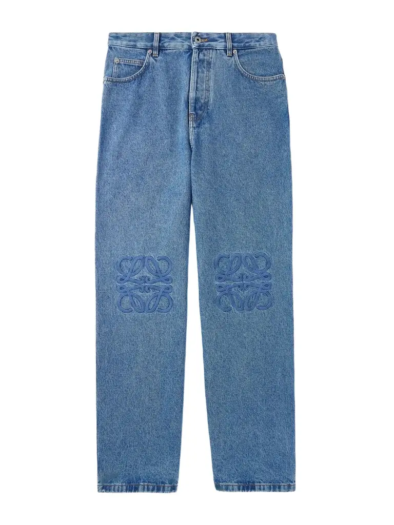 Loewe Anagram Wide-Leg Logo-Embroidered Jeans - Men