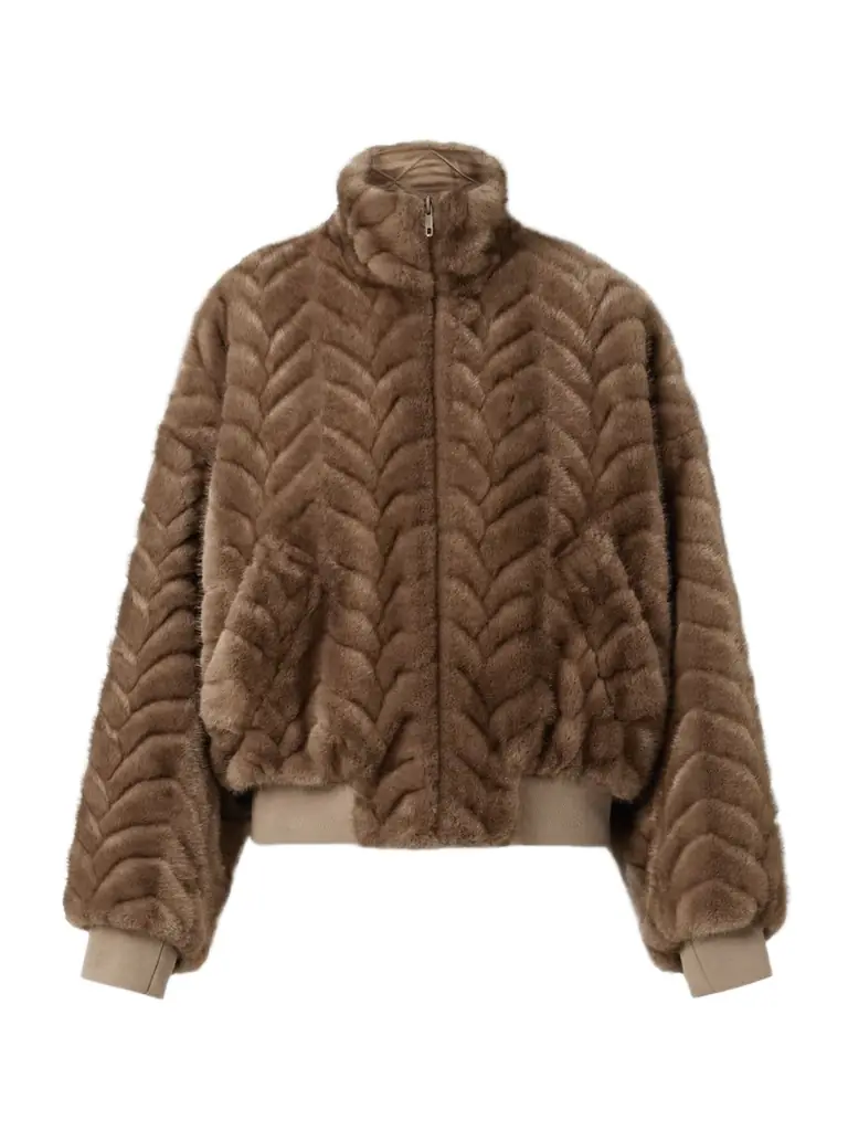 Balenciaga Embossed Fleece Bomber Jacket