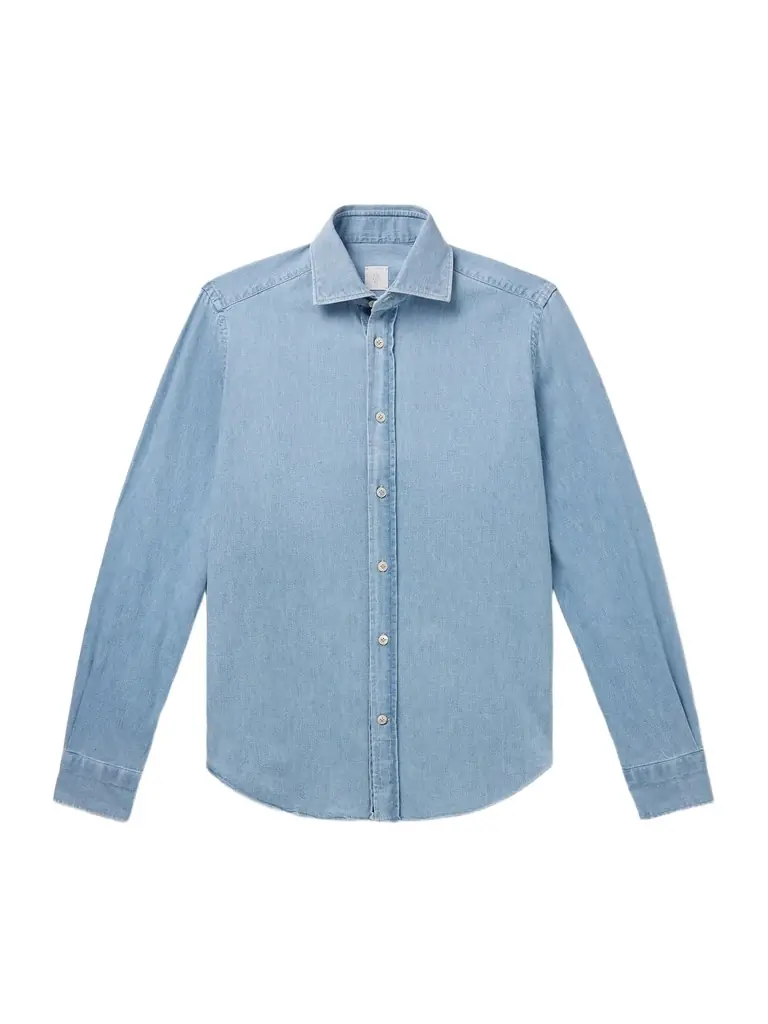 ELEVENTY Slim-Fit Cotton-Chambray Shirt - Men