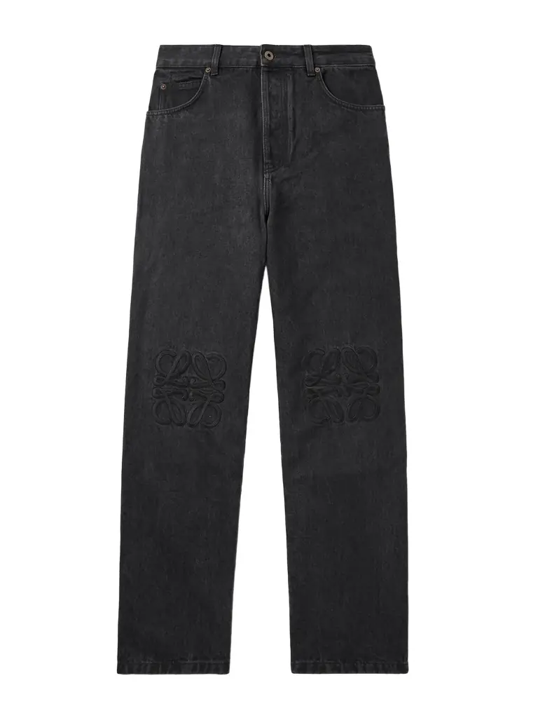 Loewe Wide-Leg Logo-Embroidered Jeans - Men