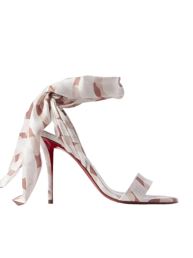 Christian Louboutin Miss Z 100 Printed Satin Sandals