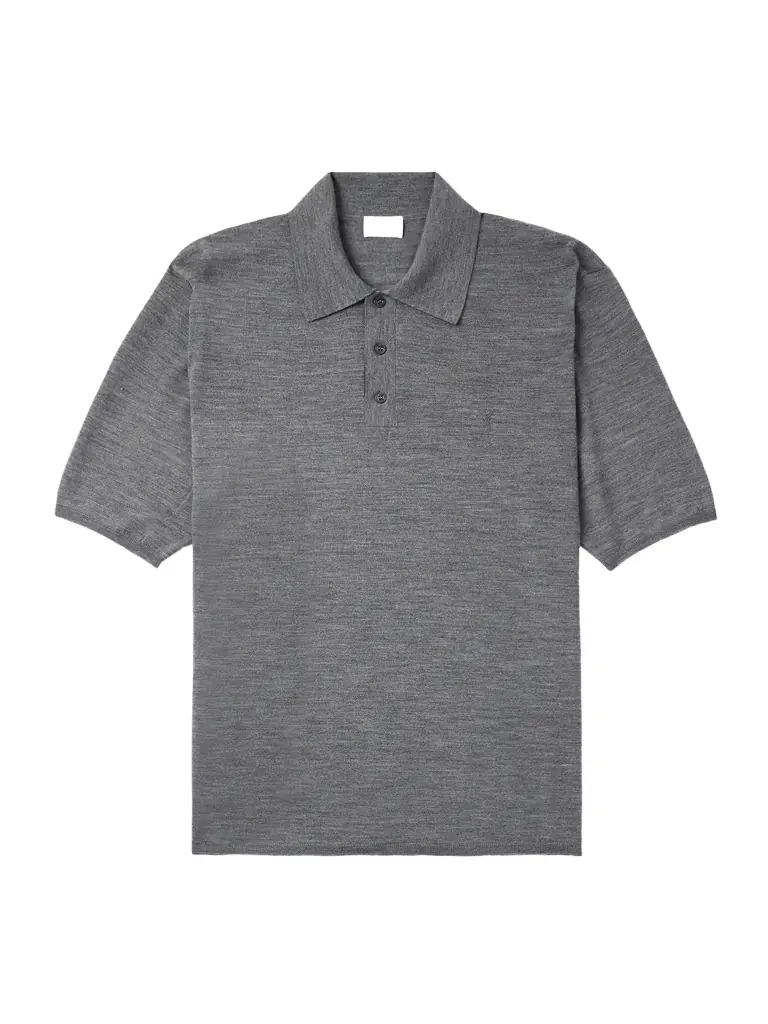 Saint Laurent Cassandre Logo-Embroidered Wool Polo Shirt - Men