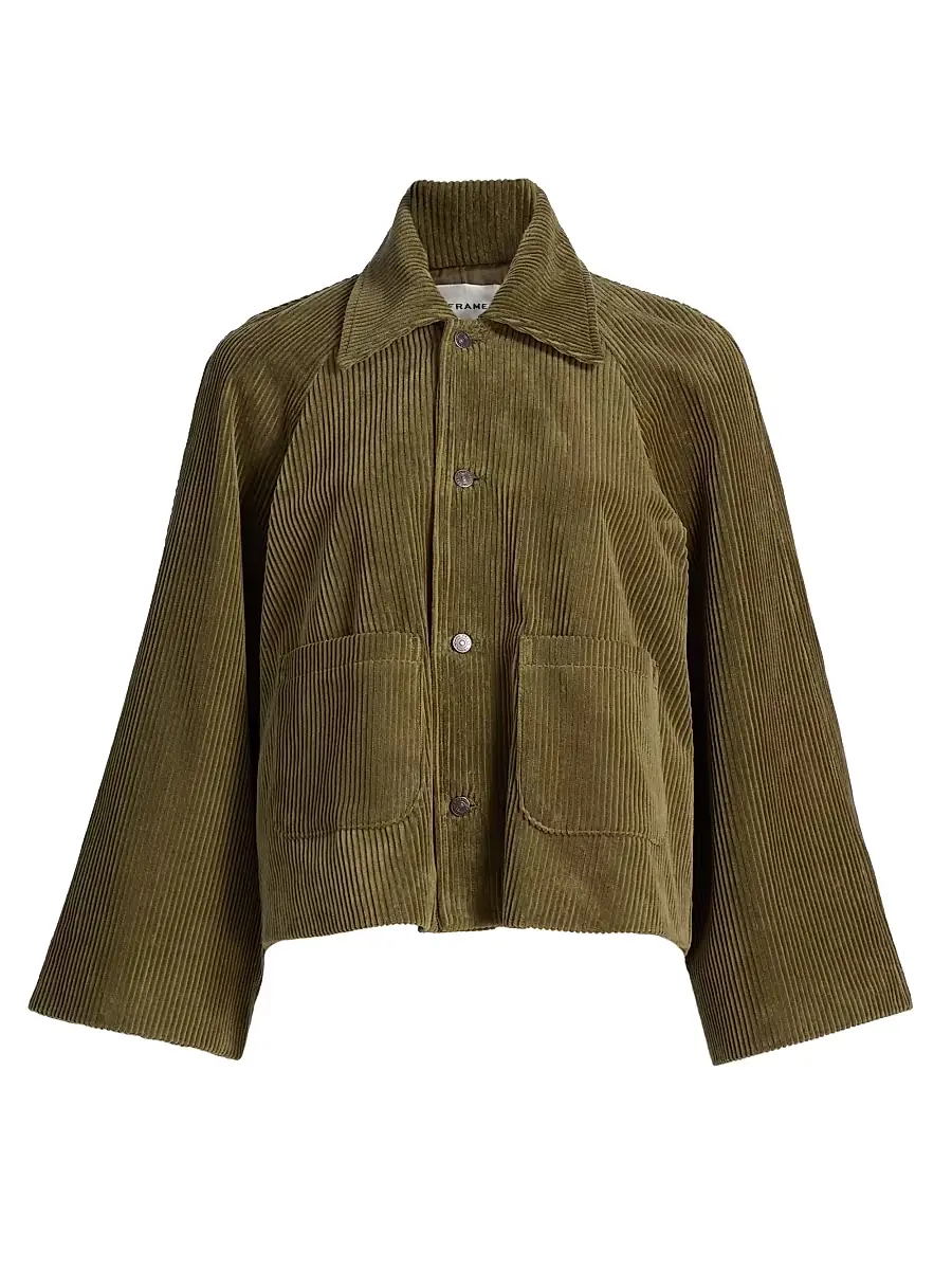 FRAME Women's The Corduroy Cotton Swing Jacket - Artichoke