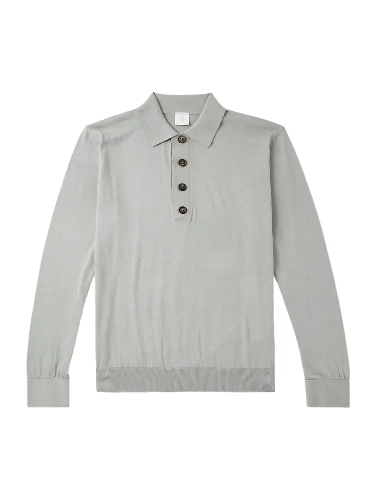 ELEVENTY Slim-Fit Cotton and Cashmere-Blend Polo Shirt - Men