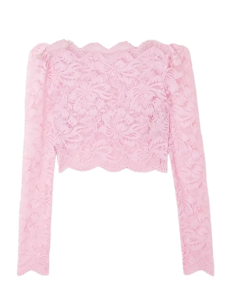 Rabanne Cropped Stretch-lace Top