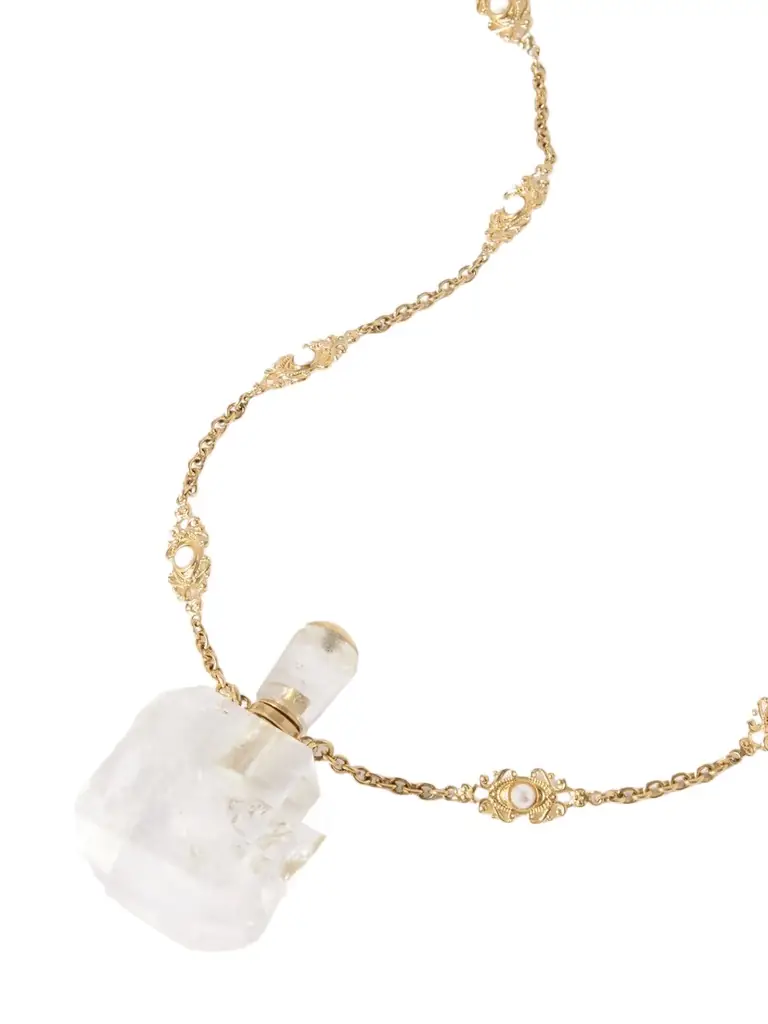 Chloé Gold-tone, Crystal, Resin And Faux Pearl Necklace