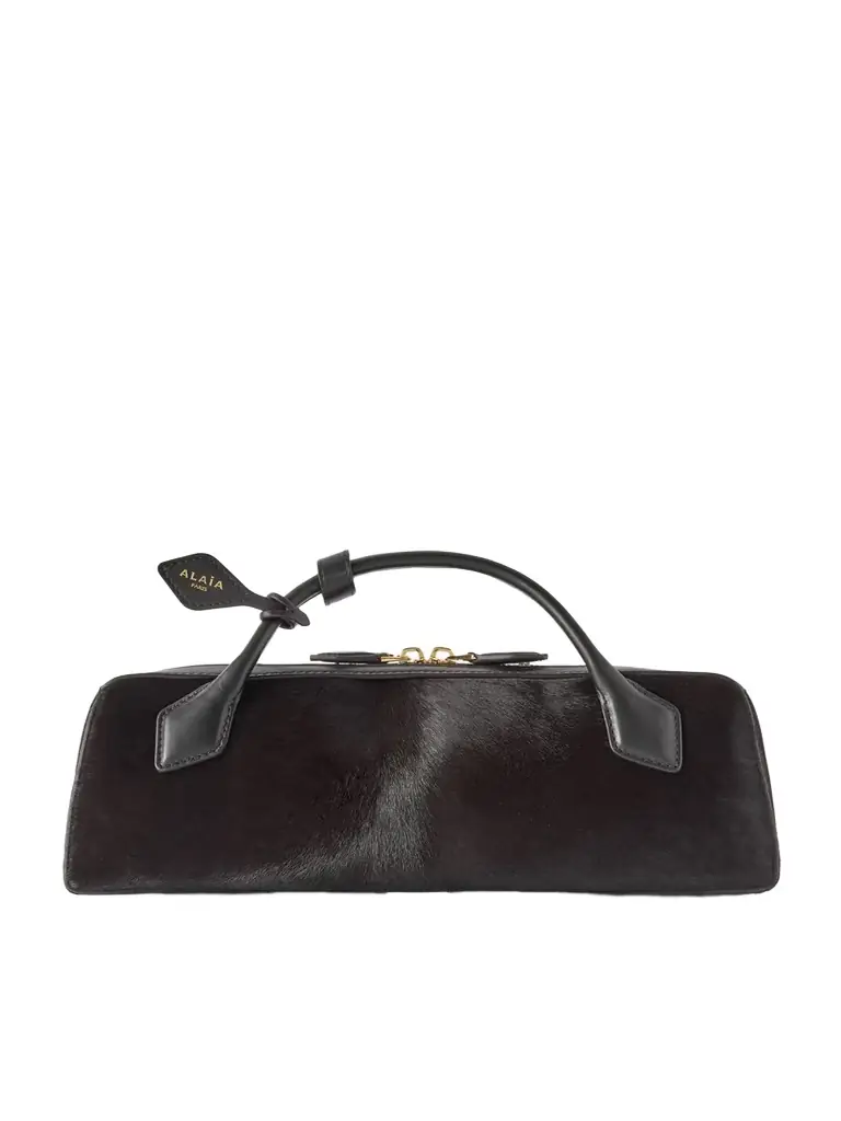 Alaïa Le Teckel Leather-trimmed Calf Hair Clutch