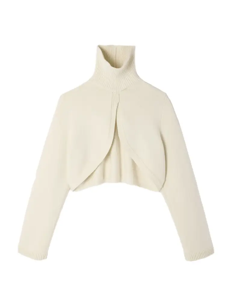 Alaïa Cropped Cashmere-blend Turtleneck Sweater