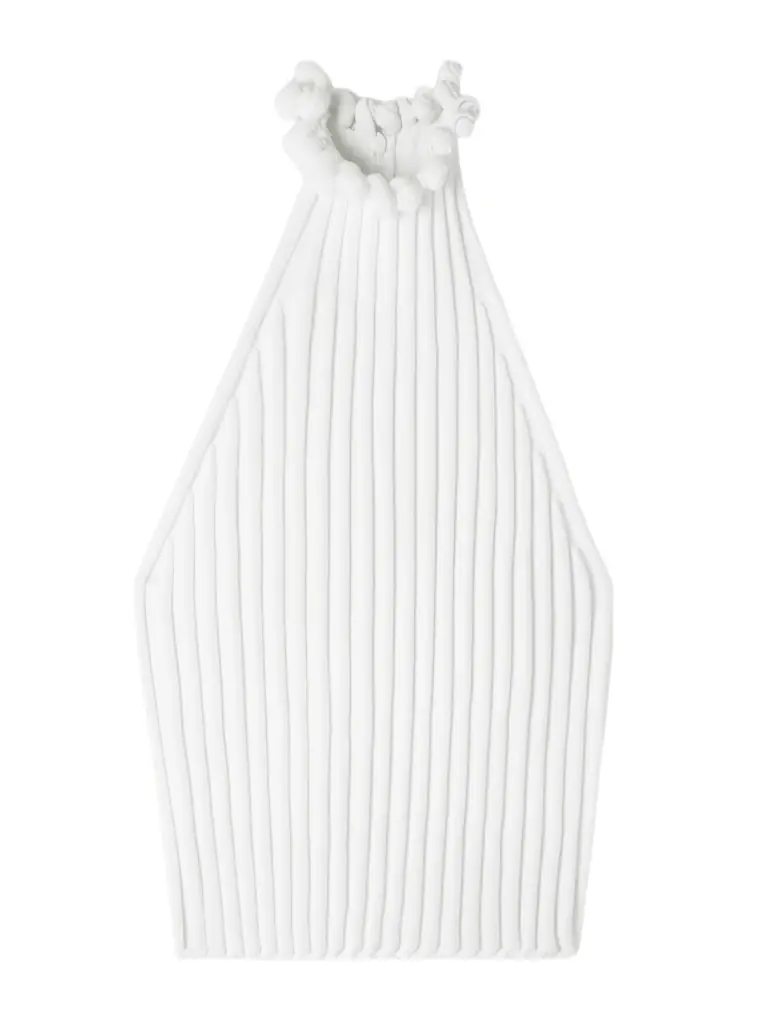 Alaïa Cropped Ribbed-knit Top