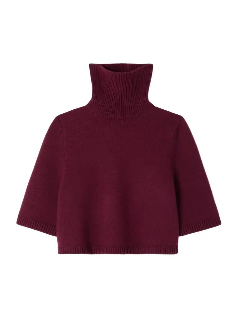 Alaïa Cropped Cashmere-blend Turtleneck Sweater