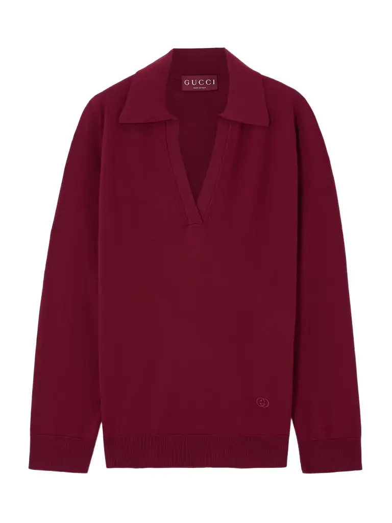 Gucci Embroidered Wool Polo weater