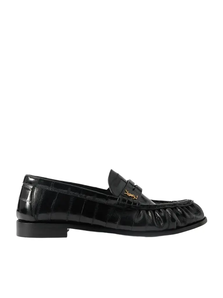 Saint Laurent Le Loafer Monogram Logo-Appliquéd Eel Penny Loafers - Men