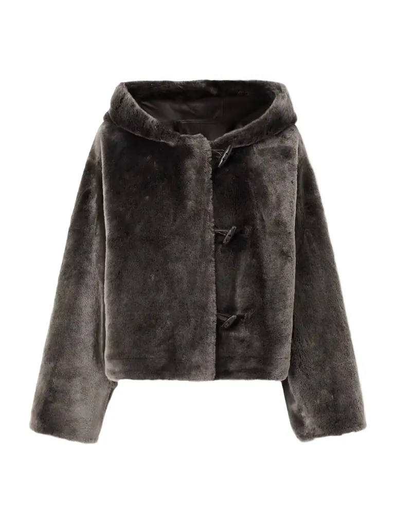 Yves Salomon Hooded Shearling Jacket