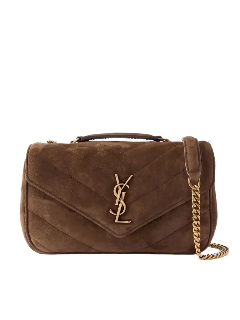 Saint Laurent Loulou Matelassé Suede Shoulder Bag