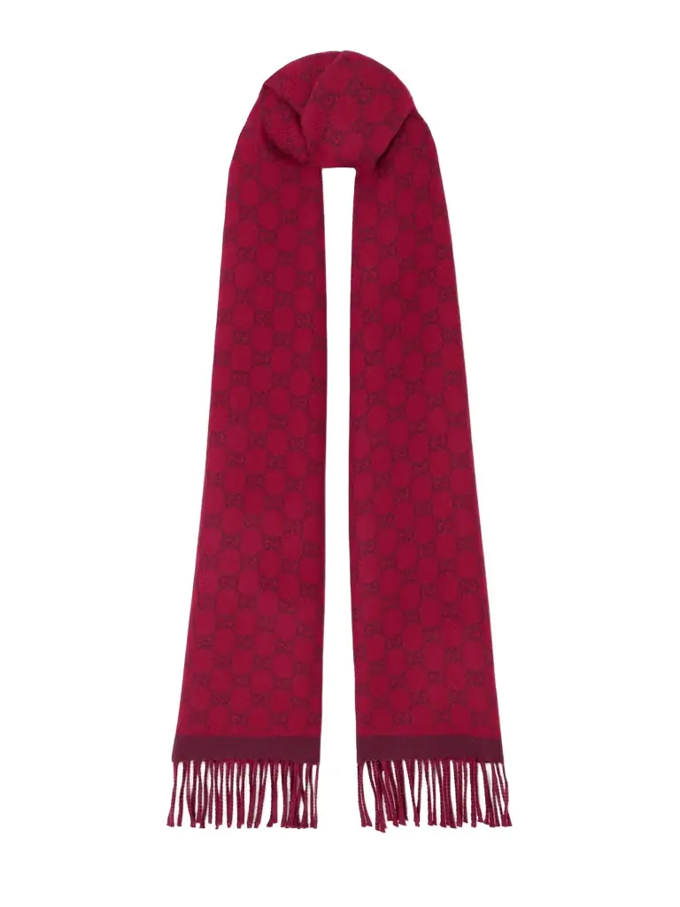 Gucci Fringed Jacquard-knit Nativa™ Wool Scarf