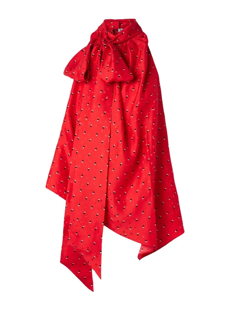 Acne Studios Scarf-detailed Printed Silk-jacquard Top