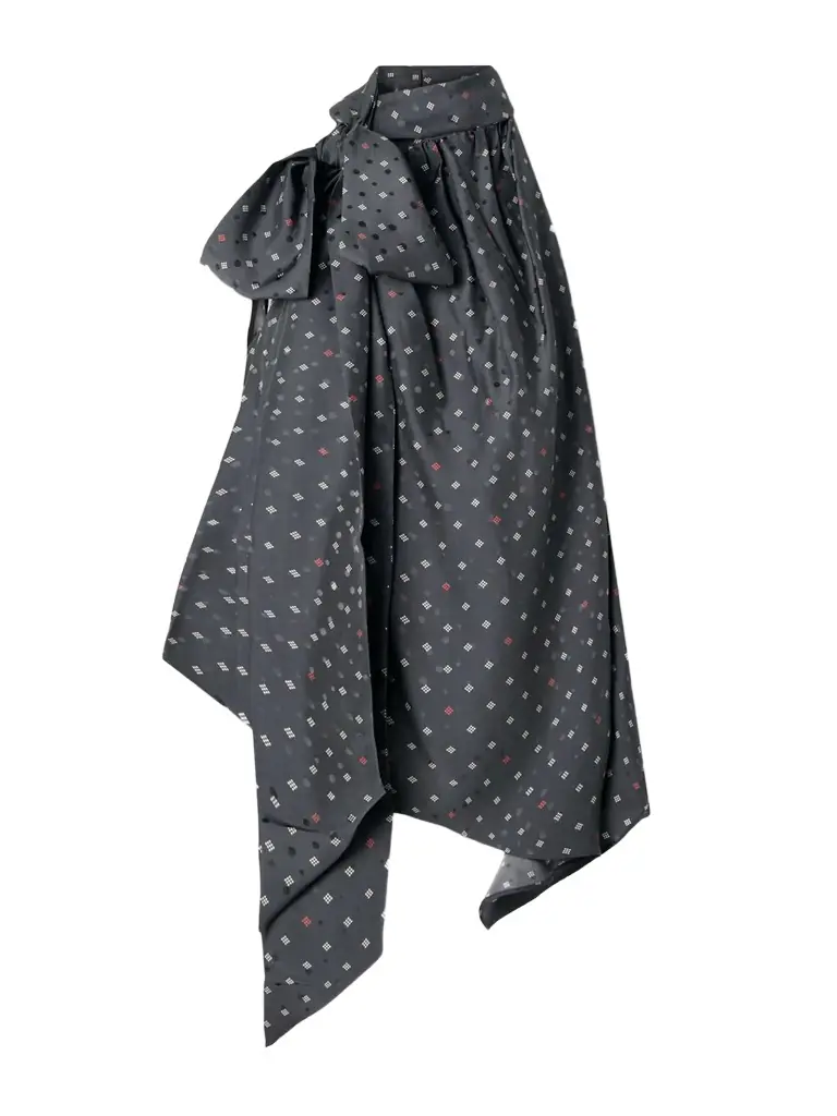Acne Studios Scarf-detailed Printed Silk-jacquard Blouse