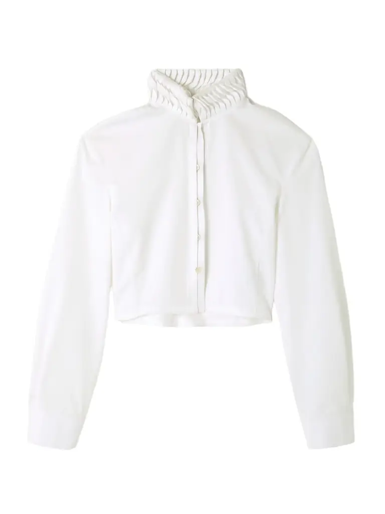 Alaïa Cropped Folded Cotton-poplin Shirt