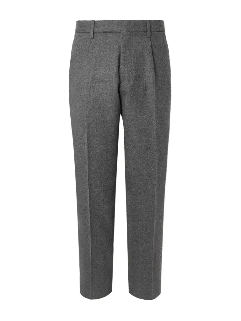 Zegna Tapered Pleated Wool Trousers - Men