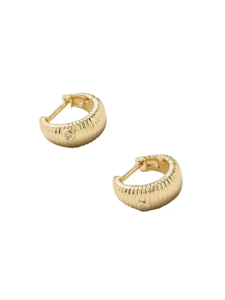 Yvonne Léon 9-karat Gold Diamond Hoop Earrings