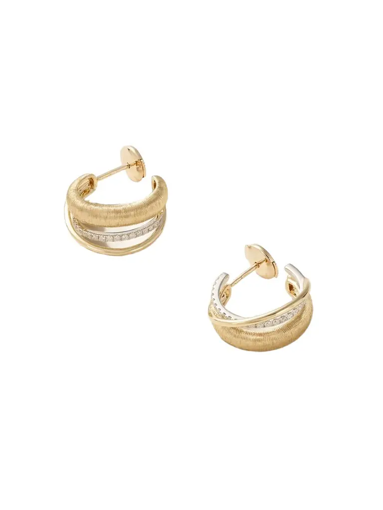 Yvonne Léon 9-karat Yellow And White Gold Diamond Hoop Earrings