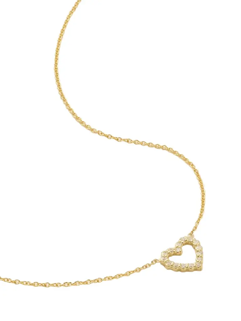 Jennifer Meyer Open Heart 18-karat Gold Diamond Necklace