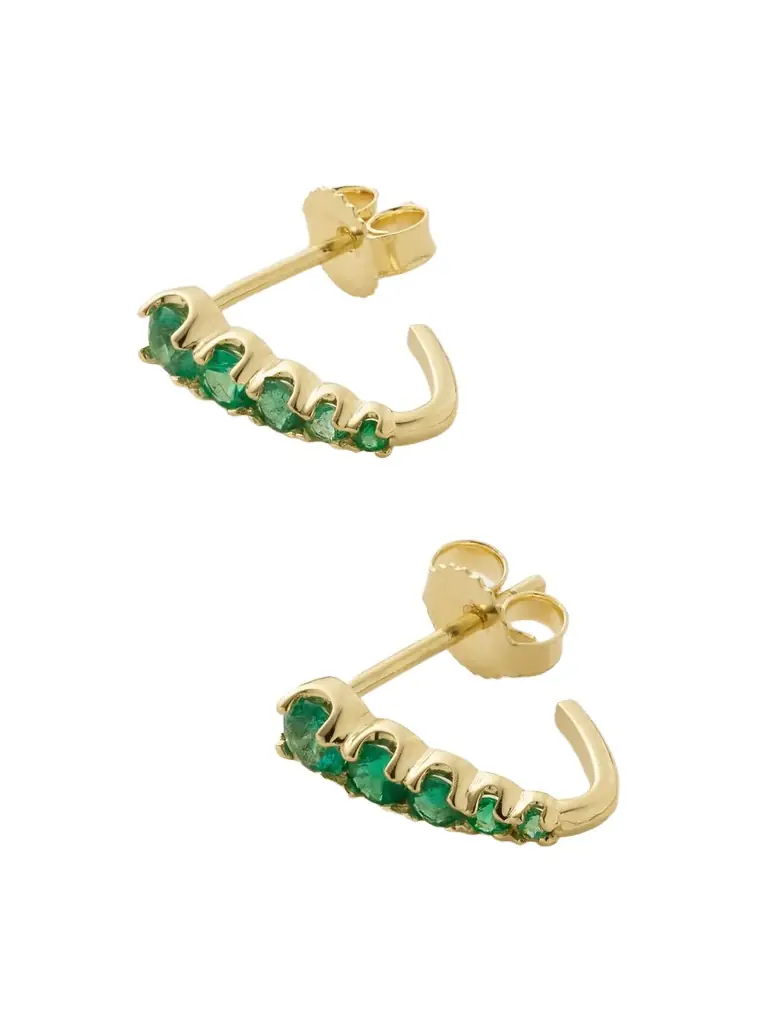 Jennifer Meyer Edith 18-karat Gold Emerald Earrings